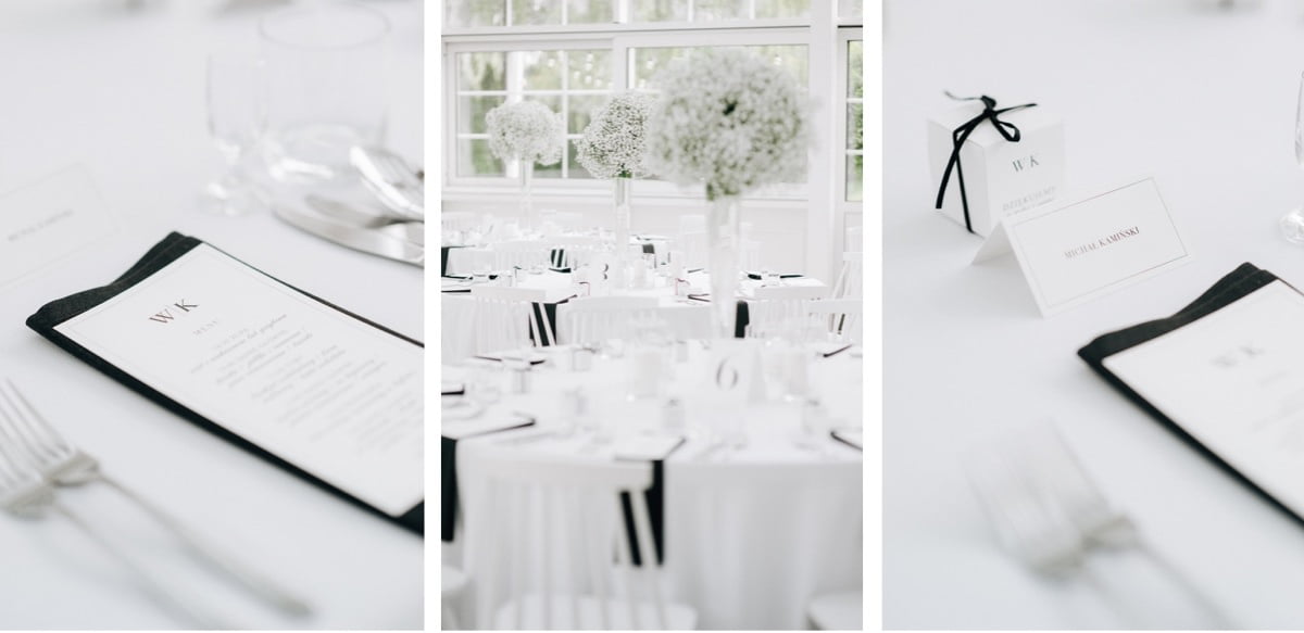 nowoczesny minimalizm, minimalistyczne wesele z gipsówką Stara Drukarnia