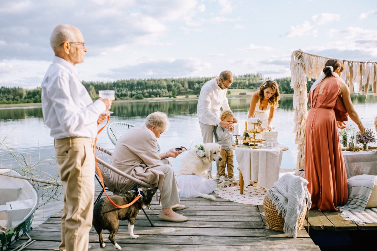 plenerowy ślub zero waste, free-spirit wedding, ślub nad jeziorem