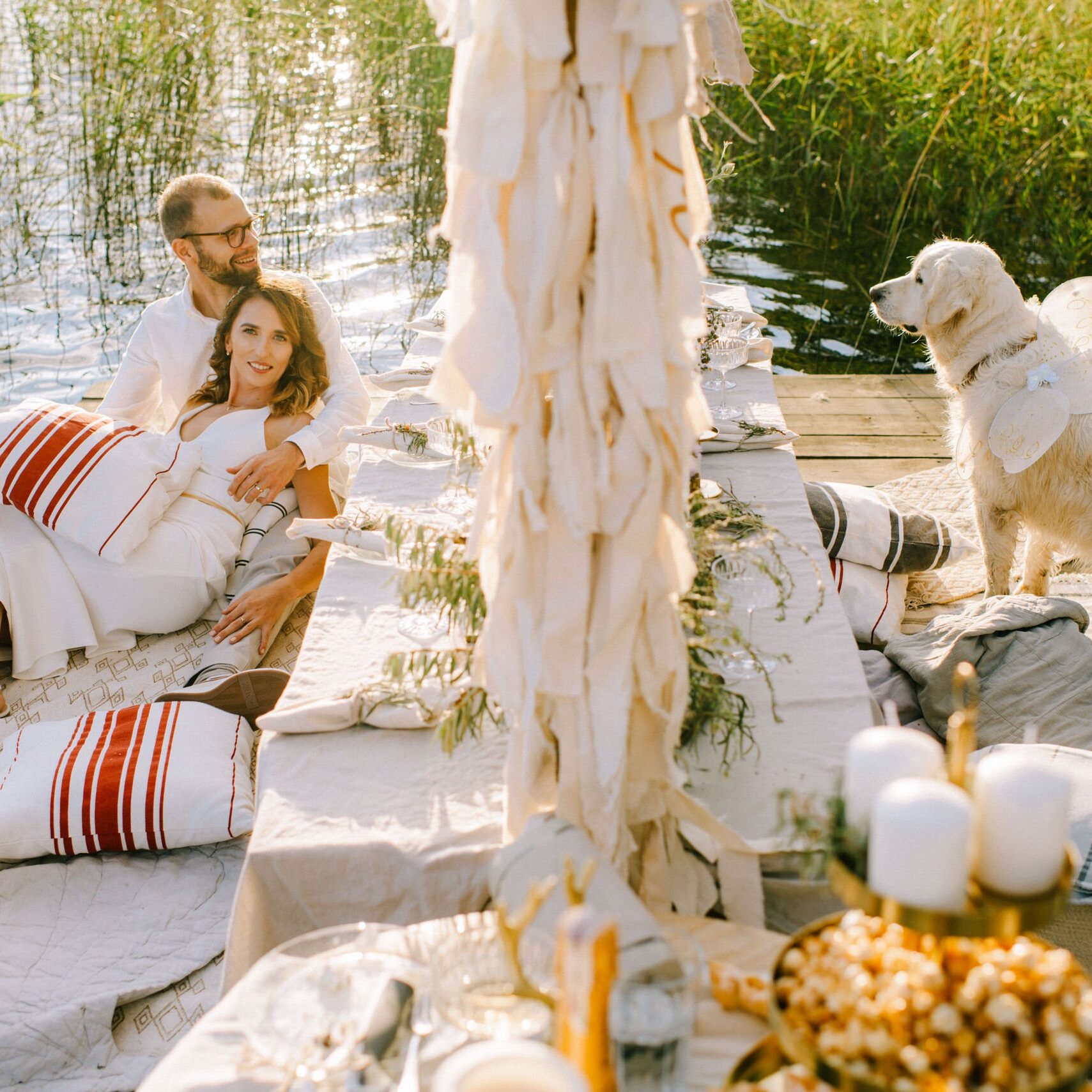 Italy elopement, ślub plenerowy zero waste nad jeziorem
