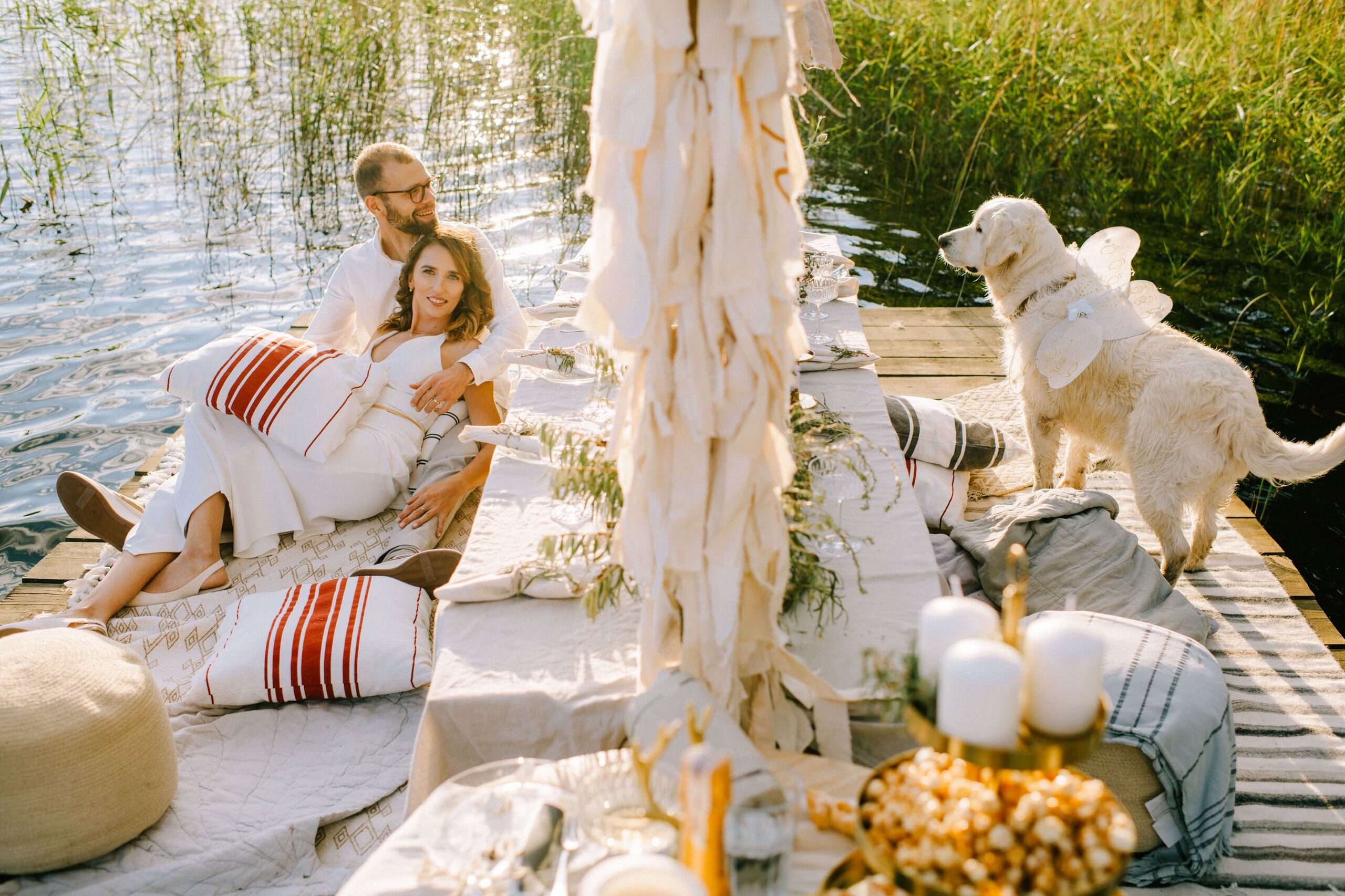 Italy elopement, ślub plenerowy zero waste nad jeziorem